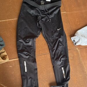 Nike Black Dri-FIT Men's Running Leggings Cold Weather with Reflective Accents.